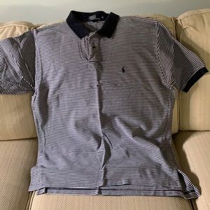 Men’s SS 100% Cotton Pique Navy Stripe Knit by POLO Ralph Lauren